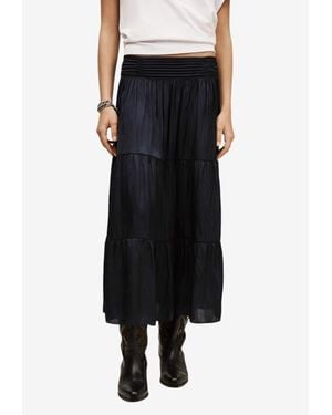 Ba&sh Camyla Tiered Midi Skirt - Black
