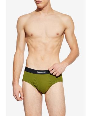 Tom Ford Logo Waistband Briefs - Green