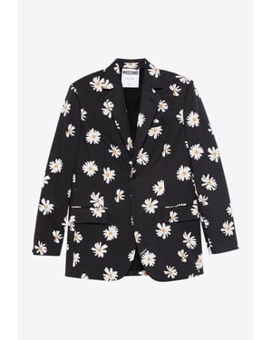 Moschino All-Over Daisy Print Blazer - Black