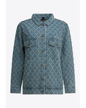 Pinko Washed Denim Jacket - Blue