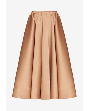 Valentino Techno Duchesse Midi Skirt - Brown