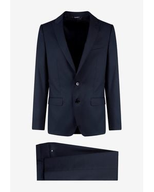 Dolce & Gabbana Single-Breasted Wool And Silk Suit - Blue