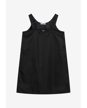 Prada Triangle Logo Mini Dress - Black