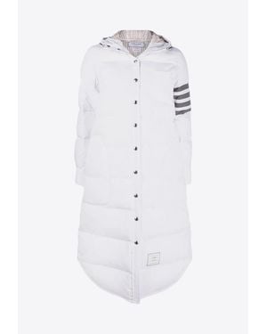 Thom Browne 4-Bar Stripes Padded Parka - White