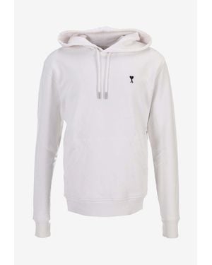 Ami Paris Ami De Coeur Hooded Sweatshirt - White
