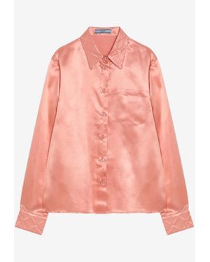 Prada Long-Sleeved Silk-Blend Shirt - Pink
