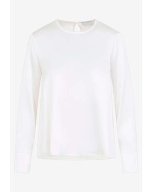 Peserico Long-Sleeved Satin Blouse - White