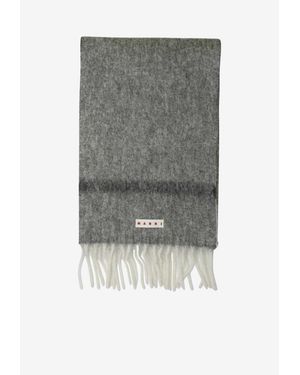Marni Mohair-Blend Ribbed Scarf - Grey