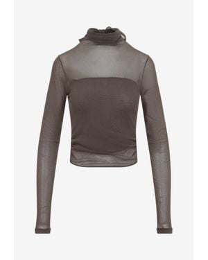 Lemaire Layered Sheer Foulard-Neck Top - Gray