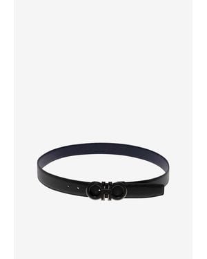 Ferragamo Gancini Leather Belt - White