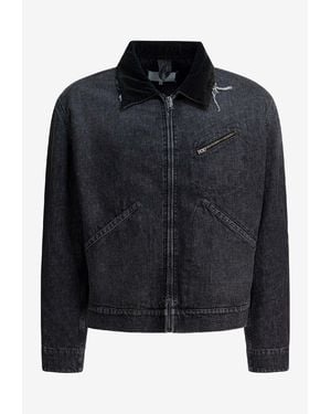Maison Margiela Zip-Up Denim Jacket - Black