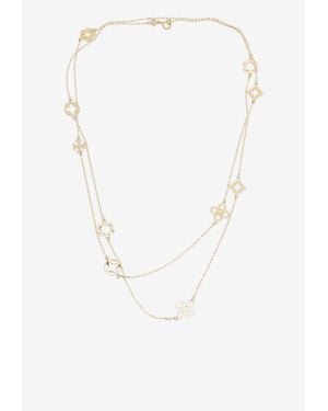 Tory Burch Forget Me Not Long Chain Necklace - White