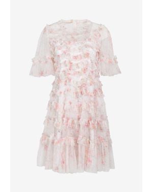 Needle & Thread Enchanted Garden Verity Mini Floral Dress - Pink