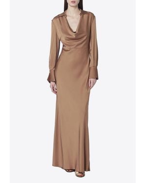 Jonathan Simkhai Draped Maxi Dress - Brown