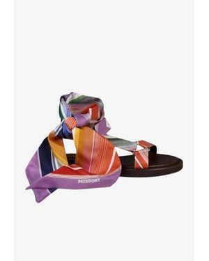 Missoni Maud Flat Sandals With Scarf - White