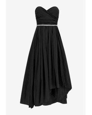 Pinko Dattero Asymmetrical Strapless Dress - Black