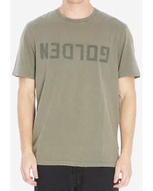 Golden Goose Reversed Golden Distressed T-Shirt - Green