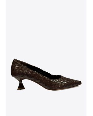 LA ROSE Carol 50 Woven Pumps - White