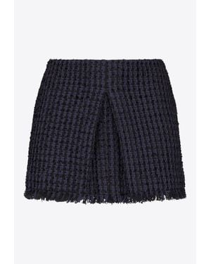 DSquared² Tweed Frayed Mini Skirt - Blue
