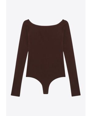 Alaïa Second-Skin Bodysuit Top - Brown