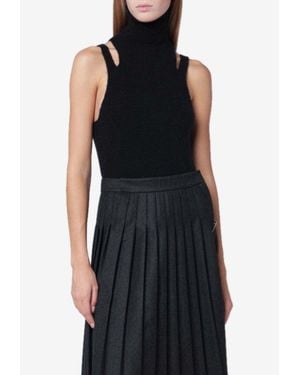 Roberto Collina Turtleneck Cashmere-Blend Top - Black