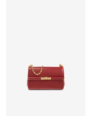 Dolce & Gabbana Marlene Grained Leather Shoulder Bag - Red