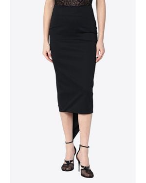 Thelatest Asymmetrical Midi Skirt - Black