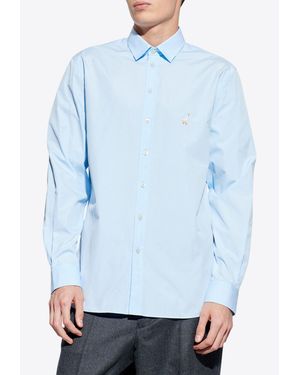 Moschino Shirt With Embroidery - Blue
