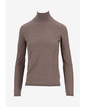 Max Mara Meana High-Neck Knitted Sweater - Brown