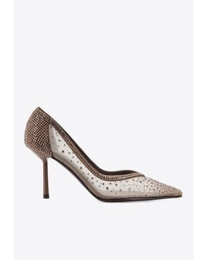Le Silla Nicole 80 Rhinestone Mesh Court Shoes - White