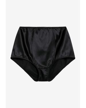 Dolce & Gabbana High-Waist Satin Briefs - Black
