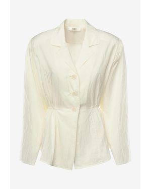 Chloé Gathered Waist Silk-Blend Shirt - Natural