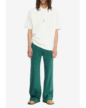 JW Anderson Anchor Embroidered Polo T-Shirt - White