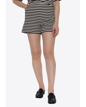 Max Mara Onirica High-Rise Striped Shorts - Black