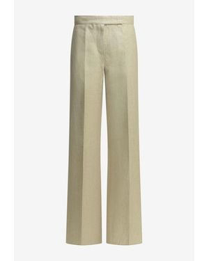 Max Mara Ginnico Tailored Straight-Leg Pants - Natural