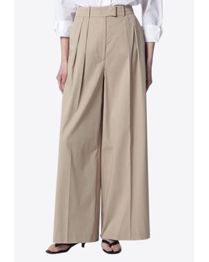 Anine Bing Lou Pleated Pants - Brown