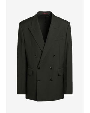 Gucci Double-Breasted Wool Blazer - Black