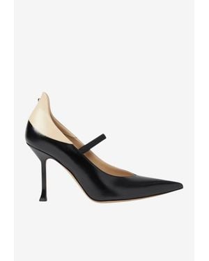 Fendi Court 95 Two-Tone Leather Pumps - White