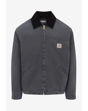 Carhartt Og Detroit Zip-Up Denim Jacket - Gray