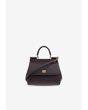 Dolce & Gabbana Medium Sicily Leather Handbag - Blue