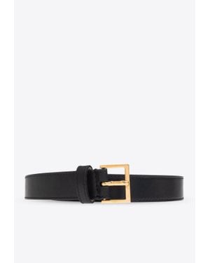 Versace Logo Leather Thin Belt - White
