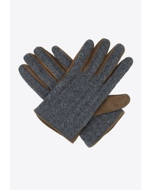 Eleventy Suede Ribbed Gloves - Gray