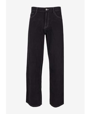 Palm Angels Logo Straight-Leg Jeans - Blue