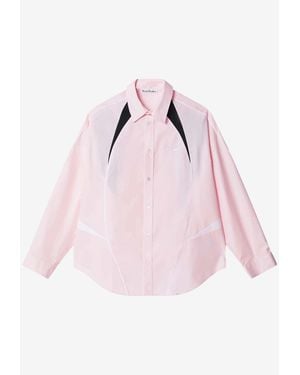 Acne Studios Embroidered Logo Button-Up Shirt - Pink