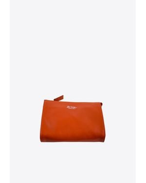 LA ROSE Leather Make-Up Pouch - Orange