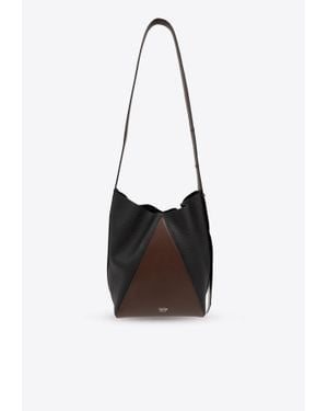 Max Mara Mm Logo Leather Bucket Bag - White