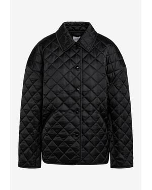 TOTEME Quilted Nylon Jacket With Spread Collar - Black