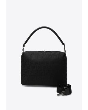 Fendi Large Lui Ff Jacquard Messenger Bag - Black