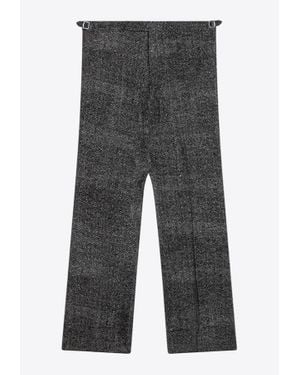 Prada Herringbone Straight-Leg Pants - Grey