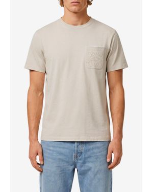 Loewe Anagram Pocket T-Shirt - Gray
